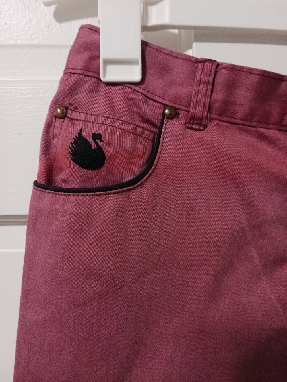 Vintage 80s Gloria Vanderbilt Murjani Dusty Rose & Black Piping Skirt Sz 12